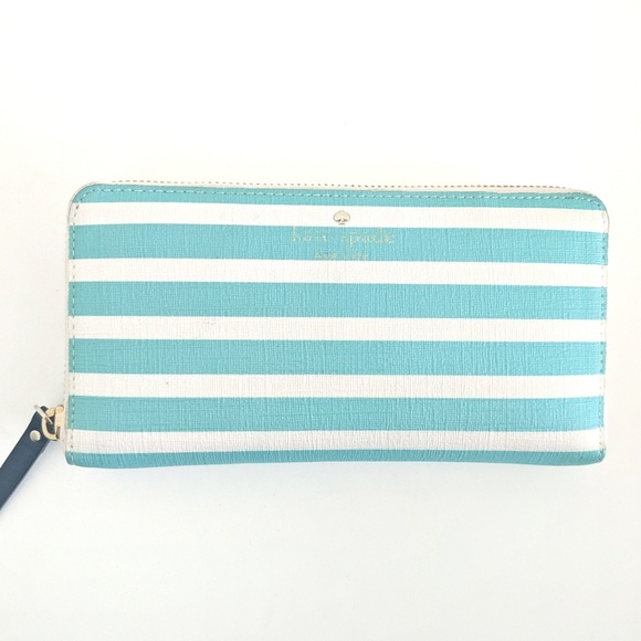 kate spade Handbags - Kate Spade Mint Striped Neda Wallet